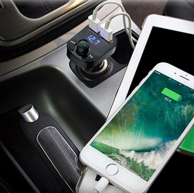 Автомобільний FM модулятор CAR X8 Трансмітер Bluetooth авто 2 USB 2.0A/1.1A Чорний - Фото 9 Автомобільний FM модулятор CAR X8 Трансмітер Bluetooth авто 2 USB 2.0A/1.1A Чорний - зображення 9