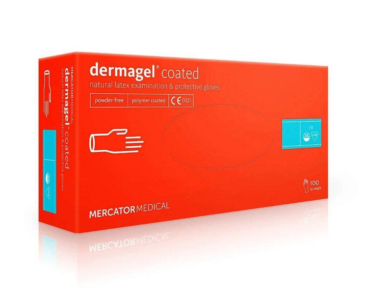 Латексні рукавички неопудрені MERCATOR MEDICAL dermagel coated розмір XS білі, 100 шт - зображення 1