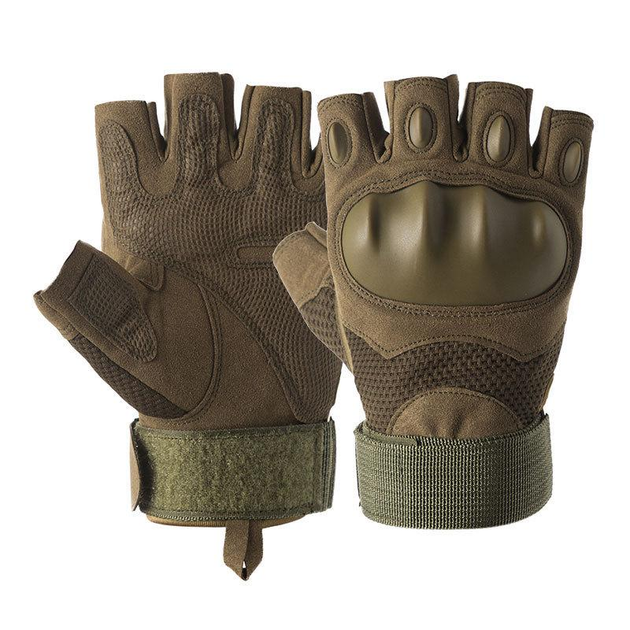 Тактичні військові рукавички з пальцями Оливковий (340023) Kali - зображення 2