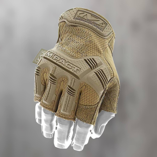 Військові штурмові рукавички без пальців Mechanix M-Pact Fingerless Пісочний L (239995) Kali - зображення 2