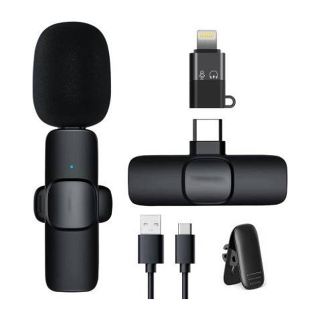 Беспроводной микрофон петличка K8 wireless microphone черный – фото ...