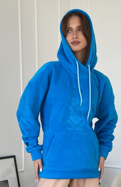 Худи унисекс Кен флис голубой с вышивкой Орнамент р. 2XL (52) от ...