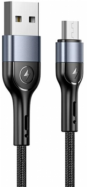 Kabel Usams U55 2 A USB Type-A na micro-USB 1 m Czarny (SJ450USB01) (6958444912547) - obraz 1