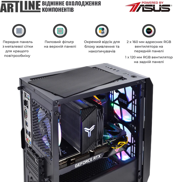 Компьютер ARTLINE Gaming X75 (X75v81) Intel Core i7-12700F / RAM 32ГБ / SSD 1ТБ / nVidia GeForce RTX 4060 Ti 16ГБ - изображение 4