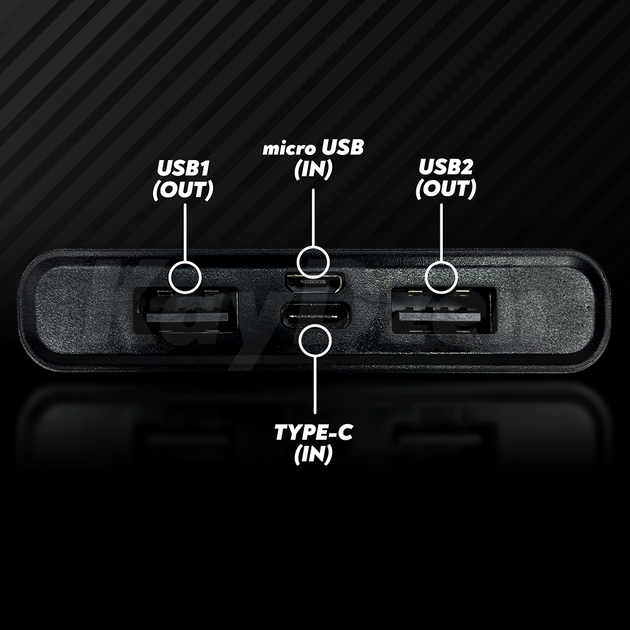 УМБ Andowl Q-CD555Х1 Power Bank 15000 mAh Зовнішній акумулятор (повер банк, портативна батарея) + Подарок USB-лампочка Чорний - зображення 6