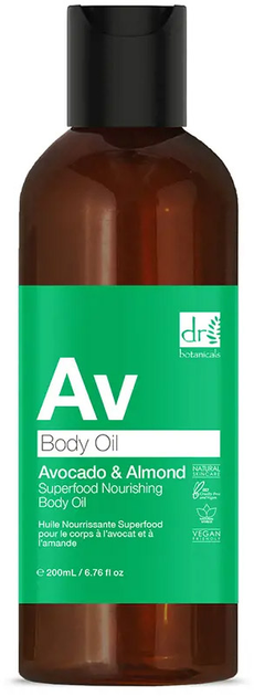 Olejek do ciała Dr. Botanicals Avocado y Almond Superfood Nourishing Body Oil 200 ml (712221290121) - obraz 1