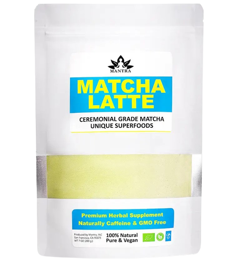 Матча латте 3 в 1, японский зеленый порошковый чай, 200гр, чай