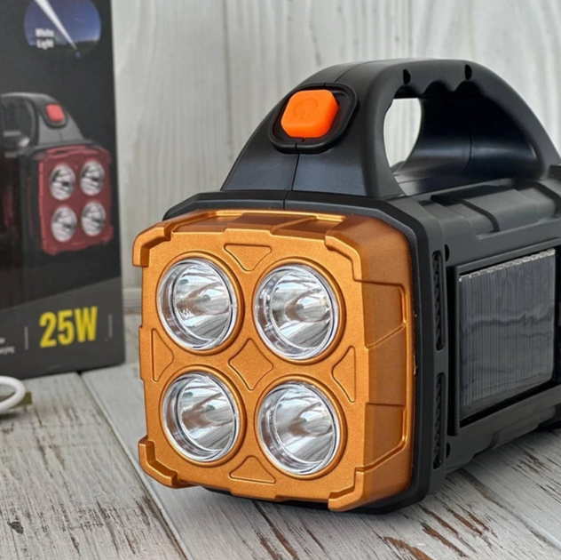 Фонарь на солнечной батарее Torch HB-2678 Переносной прожектор с функцией Power Bank 25W - изображение 3