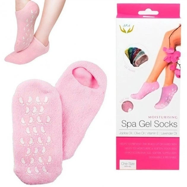 Розовые увлажняющие гелевые носочки SPA Gel Socks с приятным ароматом - изображение 6