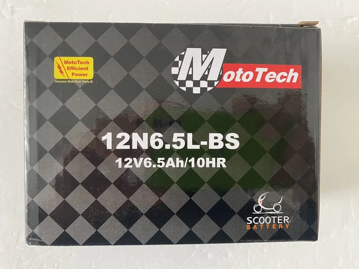 Аккумулятор MOTOTECH 12N6.5L-BS MF 12V, 6,5 А/ч, 137х65х100 мм