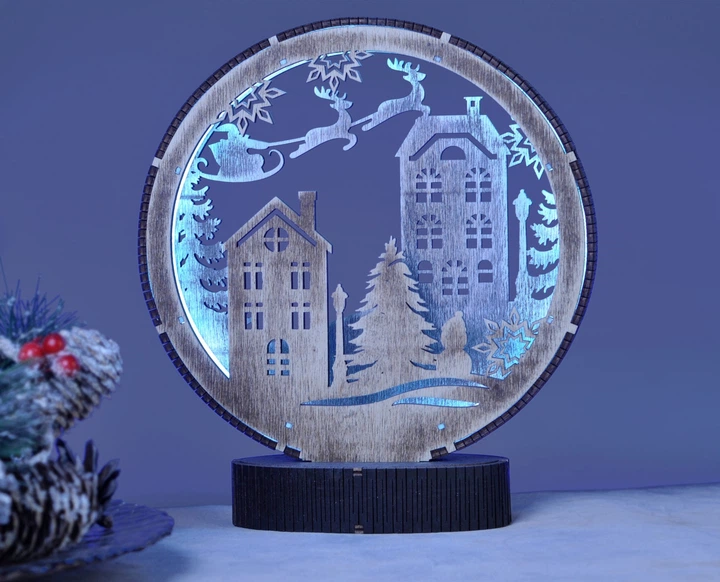 Декоративный деревянный LED-светильник с USB 151202 WoodlandCraft белый нейтральный - изображение 8