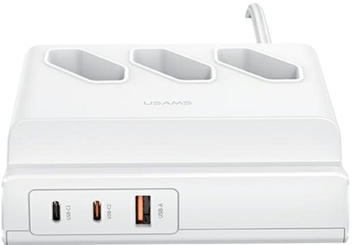 Подовжувач Usams 65W Fast Charging USB White (6958444900391) - зображення 1