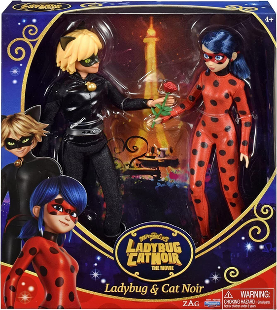 Набір ляльок Playmates Miraculous Movie Ледібаг та чорний кіт 27 см (43377501985) - зображення 3