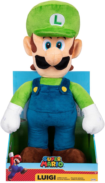М'яка іграшка Jakks Pacific Nintendo Jumbo Super Mario Jumbo Luigi 50 см (39897644578) - зображення 1