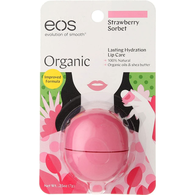 Бальзам для губ EOS Lip Balm Strawberry Sorbet Полуничний сорбет 7 г ...