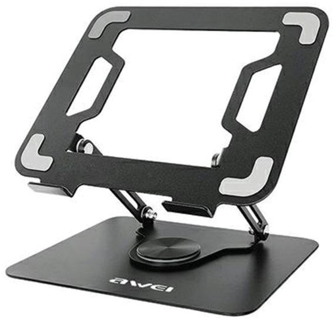 Тримач на стіл AWEI X46 поворотний для планшета/ноутбука Black (6954284004305) - зображення 1