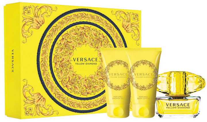 Zestaw damski Versace Yellow Diamond Woda toaletowa damska 50 ml + żel pod prysznic 50 ml + balsam do ciała 50 ml (8011003876648) - obraz 1