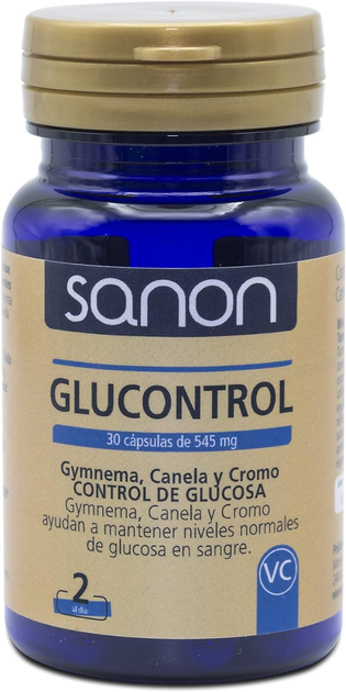 Натуральна харчова добавка Sanon Glucontrol De 545 мг 30 капсул (8436556081682) - зображення 1