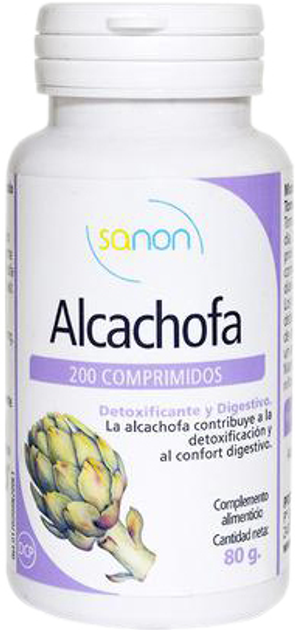 Натуральна харчова добавка Sanon Alcachofa 400 мг 200 таблеток (8437013869096) - зображення 1