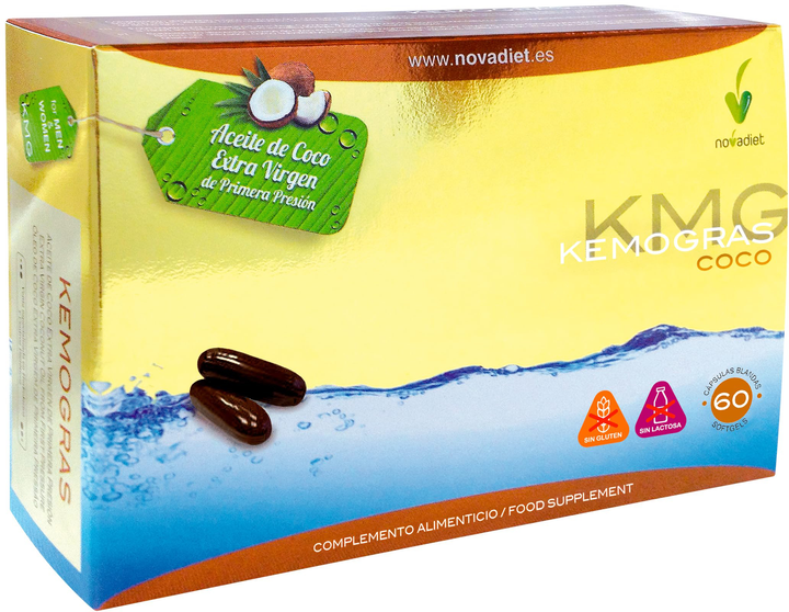 Натуральна харчова добавка Novadiet Kemogras Coco 1000 мг 60 капсул (8425652560481) - зображення 1