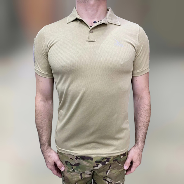 Поло тактическое Vogel, цвет Койот, размер XL, с липучками для шевронов на рукавах, футболка тактическая - изображение 1