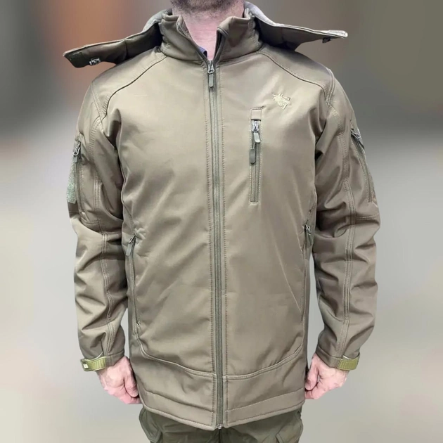 Куртка тактическая WOLFTRAP, Softshell, цвет Олива, размер M, зимняя флисовая куртка для военных - изображение 1