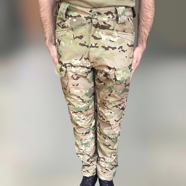 Штани тактичні зимові Wolftrap, SoftShell з флісом, розмір 4XL, Мультикам, штани для військових софтшел - зображення 1