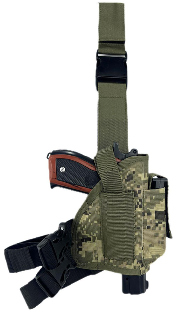 Кобура на стегно для ПМ та пістолетного магазина TTX AR піксель - зображення 1