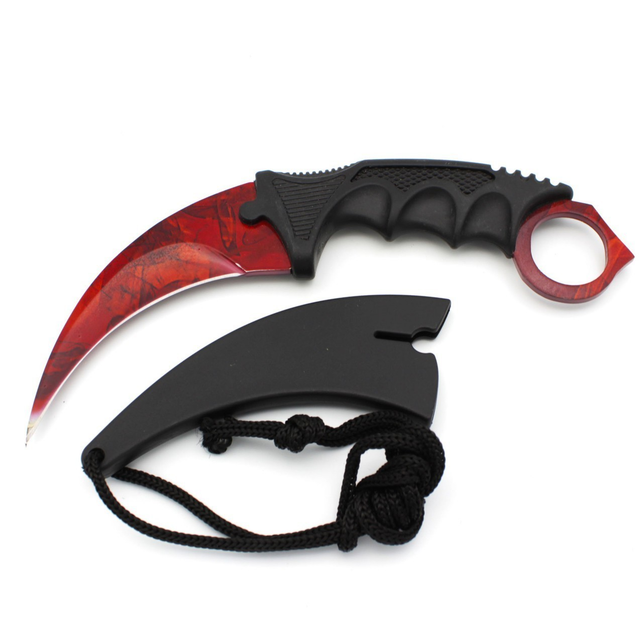 Нож керамбит CS GO с ножнами бордовый - изображение 1