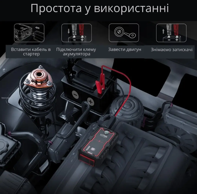Пусковий автомобільний пристрій Jump Starter Utrai Jstar One 2000A 22000mAh Бустер - зображення 9