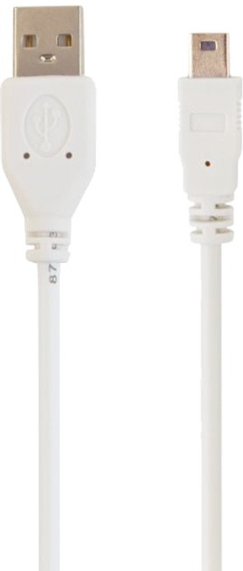 Кабель Cablexpert USB 2.0 — mini USB 0.9 м Білий (CC-USB2-AM5P-3) - зображення 1