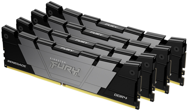 Оперативная память Kingston Fury DDR4-3600 65536MB PC4-28800 (Kit of 4x16384) Renegade (KF436C16RB12K4/64) - изображение 1