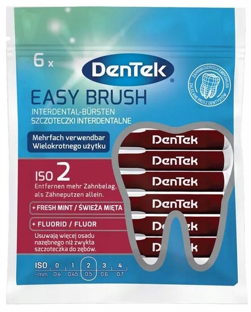 Міжзубні щітки DenTek Easy brush 0.5 мм 6 шт (47701001257) - зображення 1
