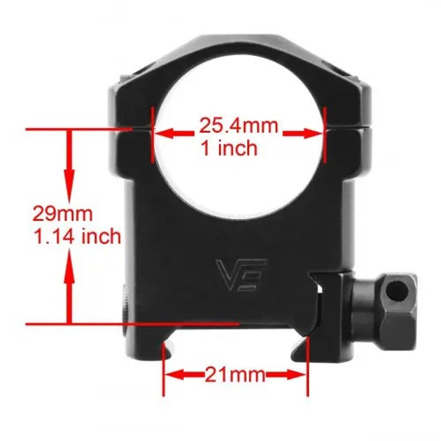 Кольца Vector Optics Mark 1" Hight 25.4 мм (00-00010735) - изображение 2