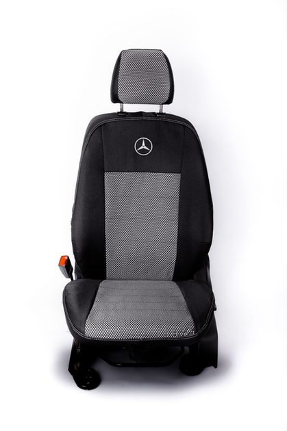 Комплект модельных чехлов AMI.AUTO из автоткани черно-серые на Мерседес 123 (Mercedes 123) 1975-1986 универсал - изображение 3
