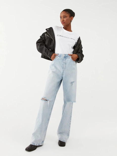 Koszulka damska basic Calvin Klein Jeans J20J220253-YAF M Biała (8719856759599) - obraz 3