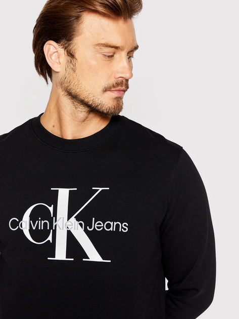 Bluza bez kaptura męska Calvin Klein Jeans J30J320933-BEH XL Czarna (8719855868261) - obraz 4