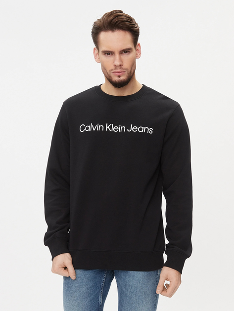 Bluza bez kaptura męska Calvin Klein Jeans J30J322549-BEH L Czarna (8719856759902) - obraz 1