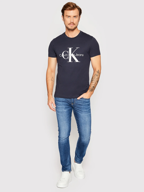 Футболка бавовняна чоловіча Calvin Klein Jeans J30J320935-CHW M Синя (8719855869275) - зображення 3