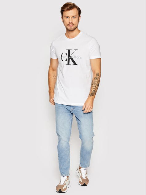Футболка бавовняна чоловіча Calvin Klein Jeans J30J320935-YAF L Біла (8719855868865) - зображення 3