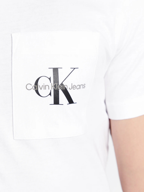 Koszulka męska bawełniana Calvin Klein Jeans J30J320936-YAF M Biała (8719855868575) - obraz 5