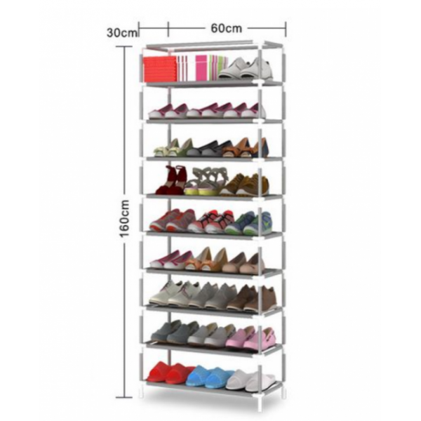 Складной тканевый шкаф стеллаж TOPA для обуви на 9 полок Compages shoes shelf T-1099 Фиолетовый - Фото 2 Складной тканевый шкаф стеллаж TOPA для обуви на 9 полок Compages shoes shelf T-1099 Фиолетовый - изображение 2