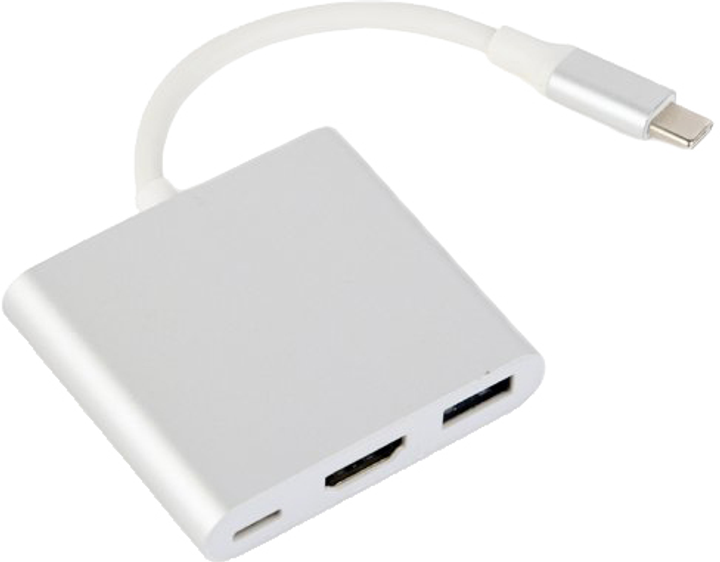 Адаптер-перетворювач Cablexpert USB Type-C multi-adapter Silver (A-CM-HDMIF-02-SV) - зображення 1