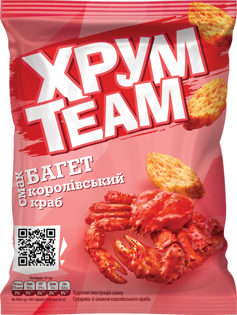 Упаковка багета ХрумTeam Королівський краб 55 г х 24 шт (1.32 кг) (4823063127042) - Фото 2 Упаковка багета ХрумTeam Королівський краб 55 г х 24 шт (1.32 кг) (4823063127042) - изображение 2