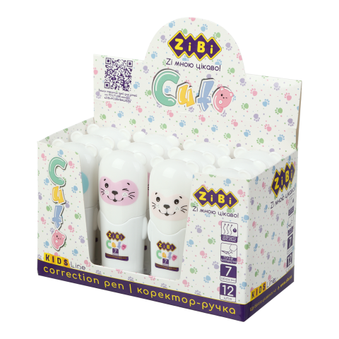 Коректор-ручка 7мл ZB.2902 CUTE, спиртова основа, металевий наконечник, KIDS LINE (12/576) - Фото 1 Коректор-ручка 7мл ZB.2902 CUTE, спиртова основа, металевий наконечник, KIDS LINE (12/576) - изображение 1