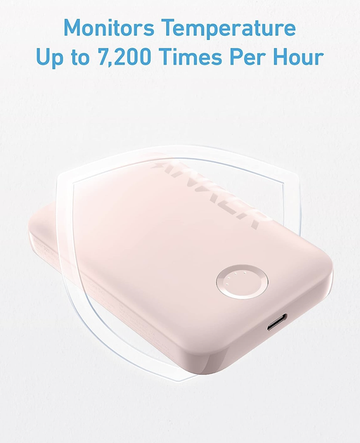 Магнітна батарея Anker 321 Magnetic Magsafe Powerbank, 5000mAh iPhone 17/17 Pro/17 Pro Max, iPhone 16/15/14/13/12 Series Pink (A1310) - зображення 4