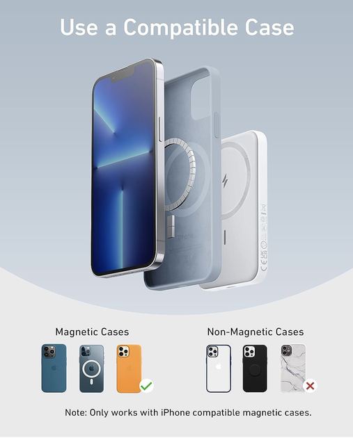 Магнітна батарея Anker 621 Magnetic Magsafe Powerbank 5000mAh iPhone 17/17 Pro/17 Pro Max, iPhone 16/15/14/13/12 Series White (A1610) - зображення 2