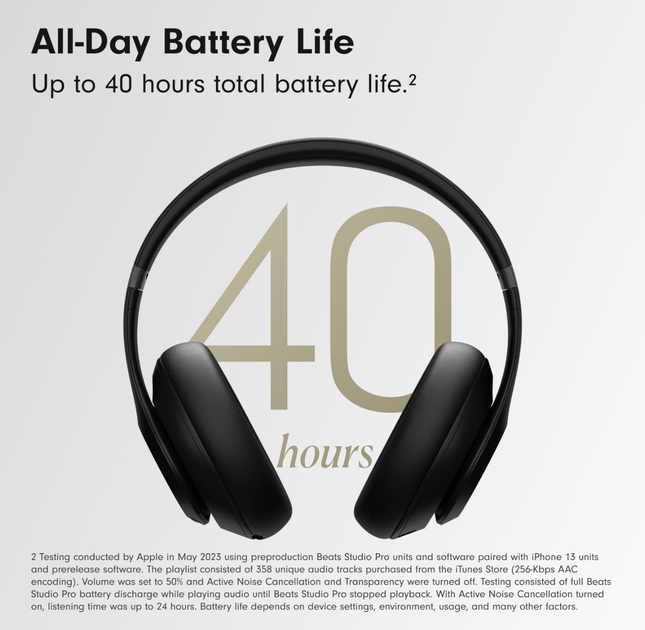 Беспроводные наушники с микрофоном Beats Studio Pro Black (MQTP3