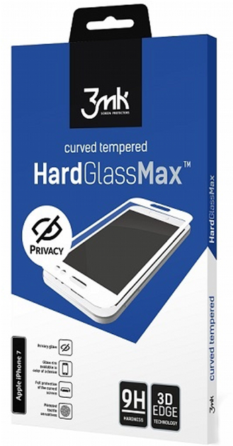 Захисне скло 3MK Hard Glass Max Privacy для Apple iPhone 6 Plus/6s Plus Black (5901571147109) - зображення 1