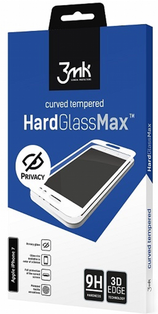 Szkło hartowane 3MK Hard Glass Max Privacy do Apple iPhone 8 czarne (5903108000055) - obraz 1